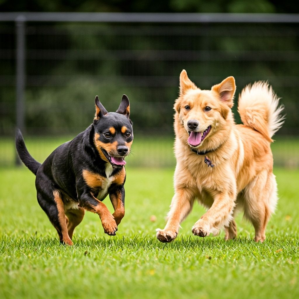 Cães a brincar juntos